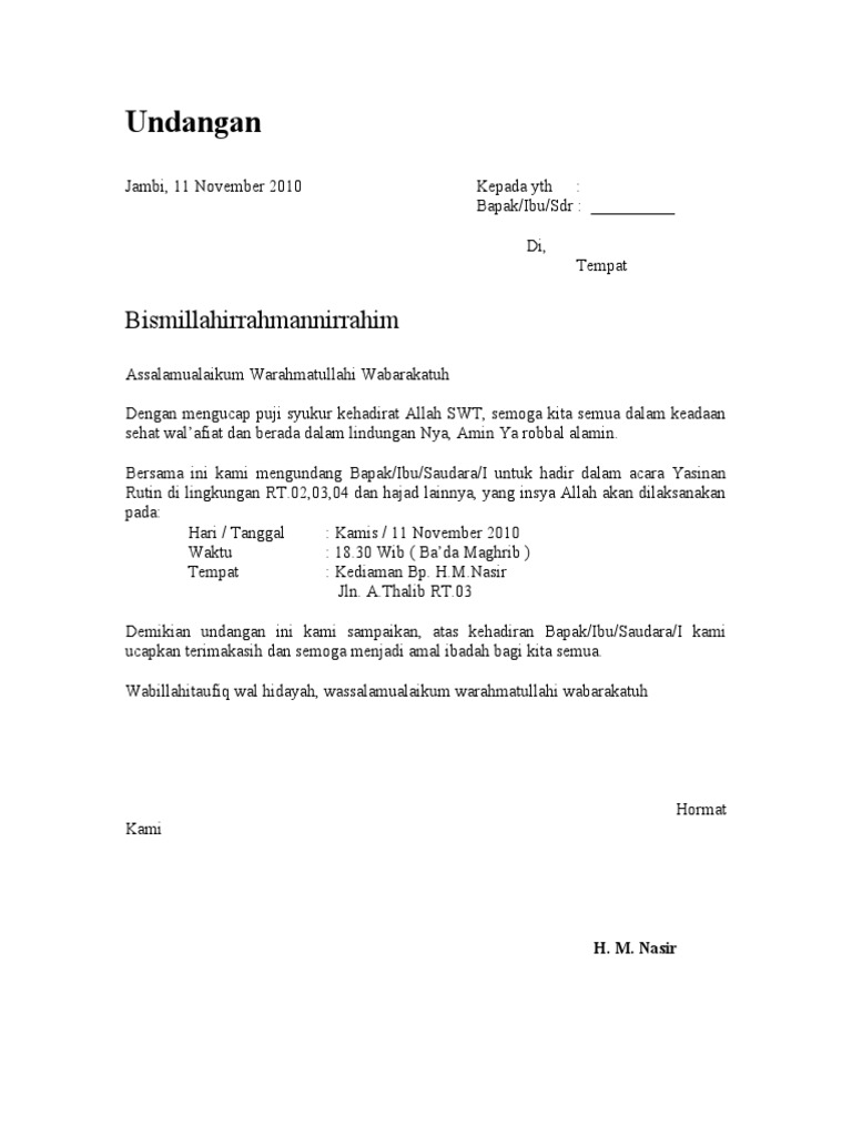 Contoh Undangan Pengajian Yang Pdf Free Download