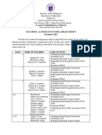 E. Saulo Memorial School Teachers' Alternative Work Arrangement December 2021