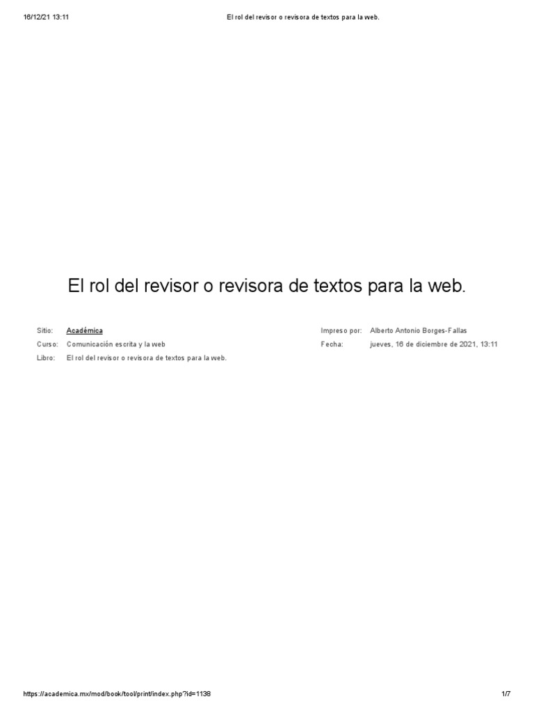 Rol del revisor de textos en la web | PDF | Comunicación