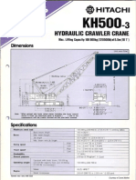 HITACHI KH500-3 HYDRAULIC CRAWLER CRANE SPECIFICATIONS