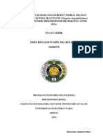 Penentuan Kadar Logam Berat Timbal (PB) Dan KADMIUM (CD) PADA IKAN PATIN (Pangsius Hypophthalmus) Dengan Metode Spektrofometri Serapan Atom (SSA)