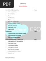 Salesforce CPQ Syllabus