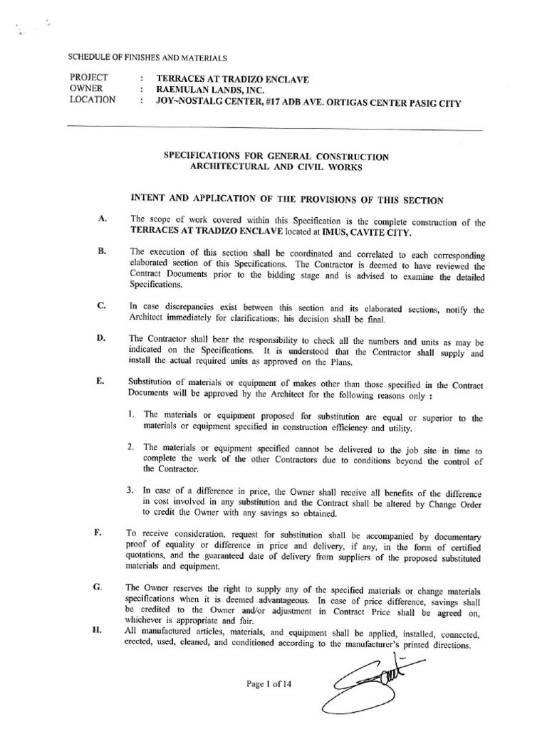 Architectural Specifications PDF