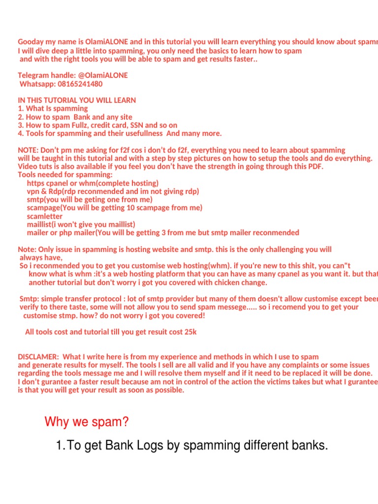 Hello Guys This Is Tutorial in Depth of The Topic Spamming | PDF ...