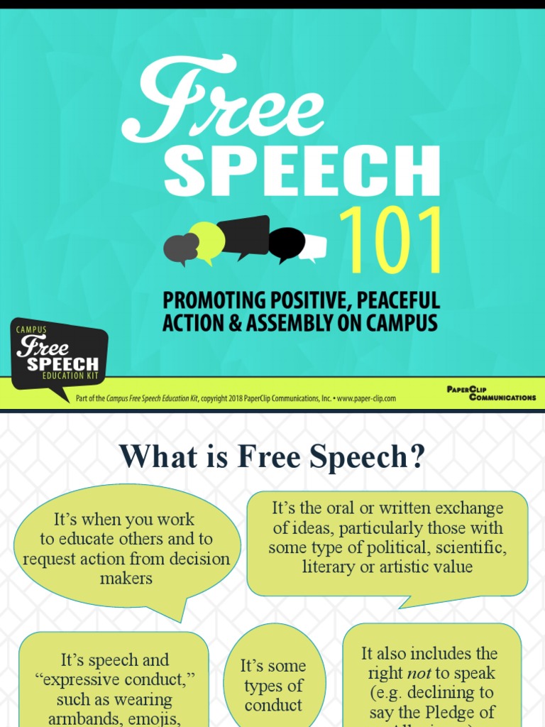 Free Speech 101 Presentation | PDF | First Amendment To The United ...