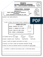 Atividades I 3 Semana 1 Ano PORTUGUS E MATEMTICA