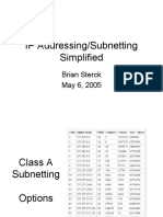 IP Addressing/Subnetting Simplified: Brian Sterck May 6, 2005