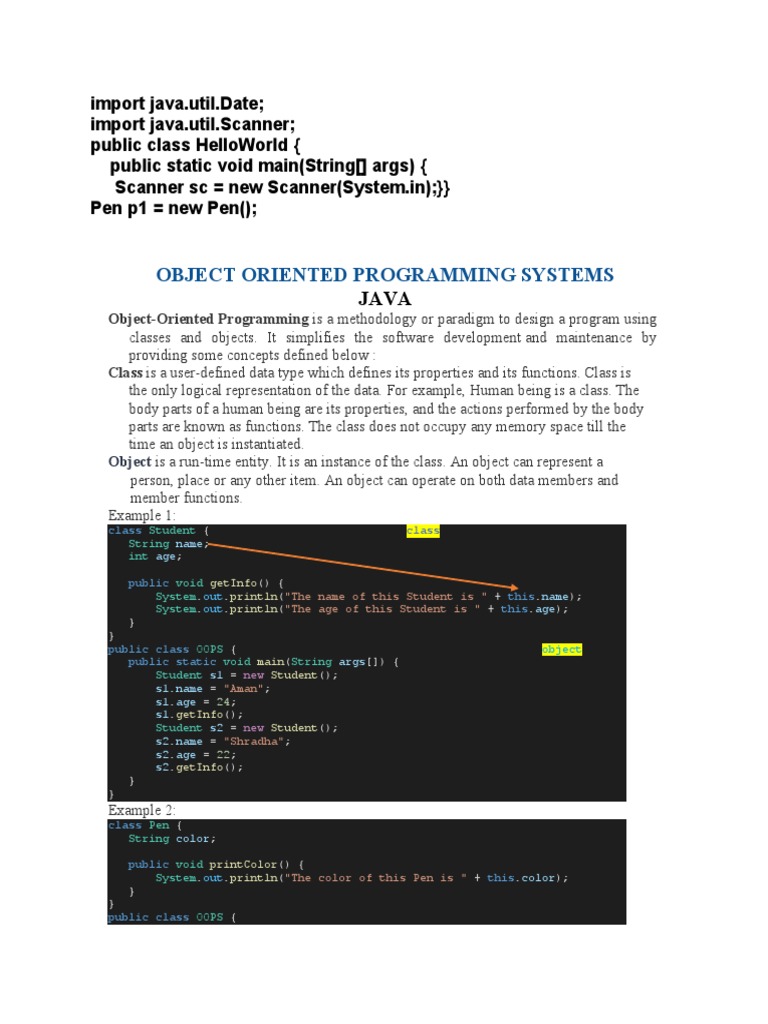 Object Oriented Programming Systems | PDF | Programming | Constructor ...