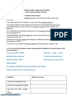 Market Leader, Upper-Intermediate Unit 1 Communication: Review