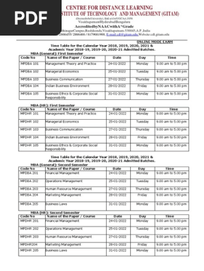 Time Table