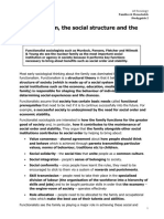 Functionalism, The Social Structure and The Family: Families & Households Studyguide 2