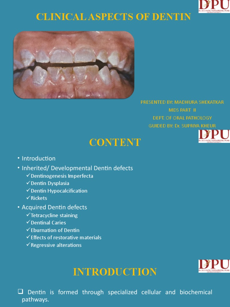 Clinical Aspects of Dentin PDF Dentin Human Tooth
