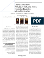 American Presidents and Their Attitudes, Beliefs, and Actions Surrounding Education and Multiculturalism