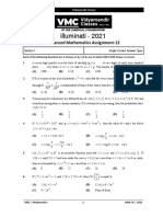 Vidyamandir Classes Advanced Math Assignment on Functions, Equations and Inequalities