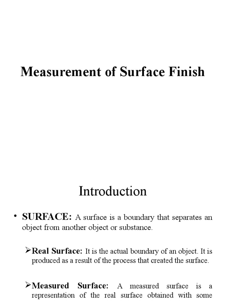 Surface Finish Measurement Guide | PDF | Surface Roughness | Phonograph