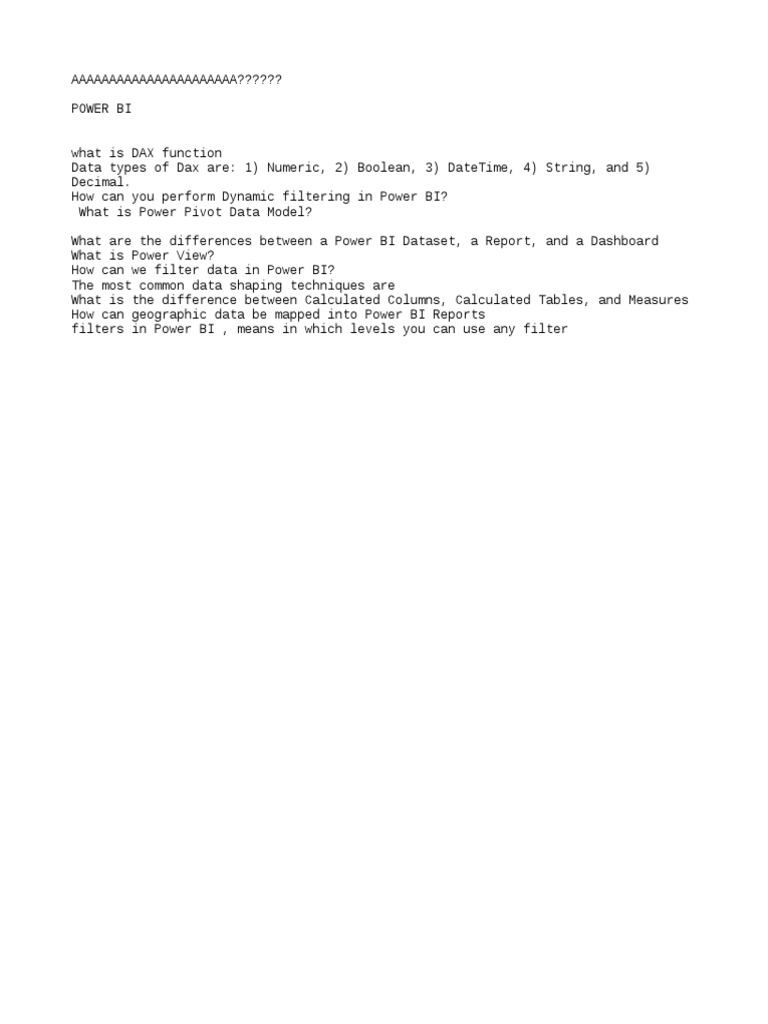 BI Interview Questions2 Review | PDF
