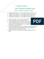 UNIDAD 2 TEMA 1. Indicaciones Generales