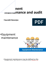 Lecture 8. Equipment and Maintainance