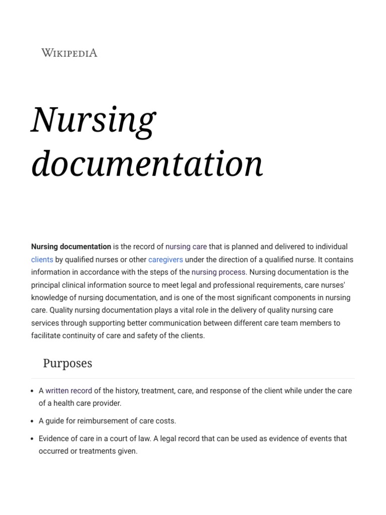 Overview of Nursing Documentation | PDF | Nursing | Health Care