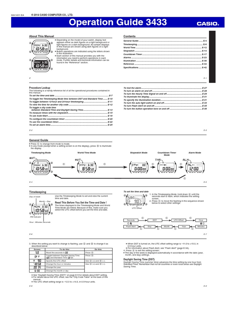 Operation Guide 3433: About This Manual | PDF | Daylight