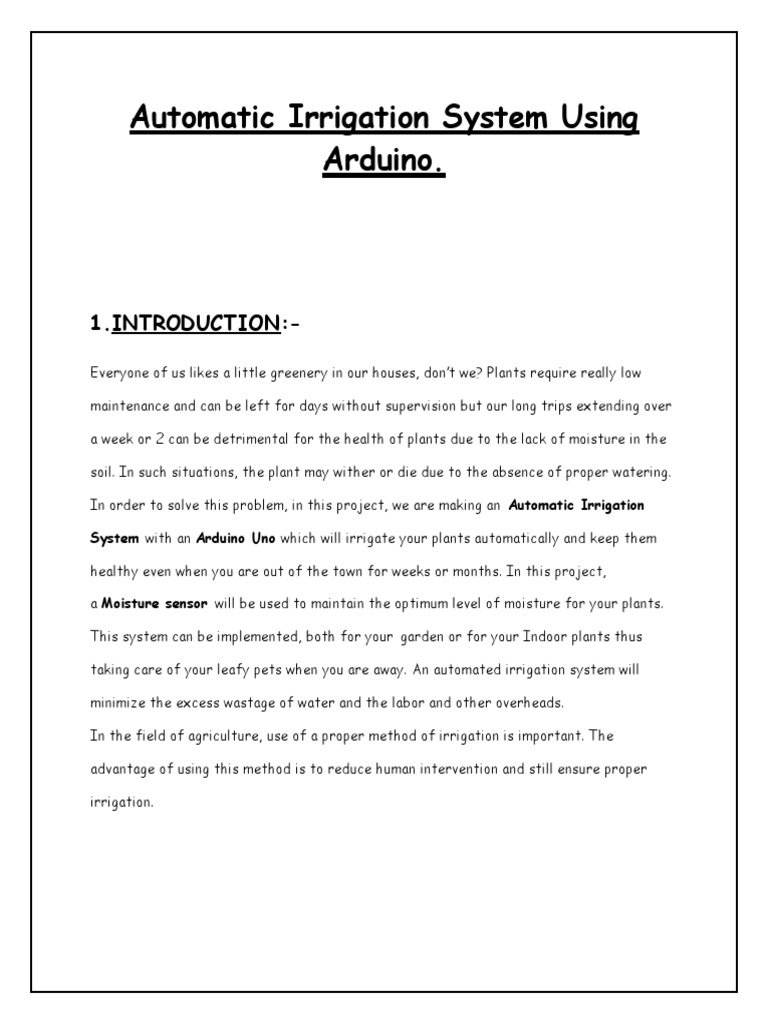 12automatic Irrigation System Using Arduino | PDF | Irrigation | Relay