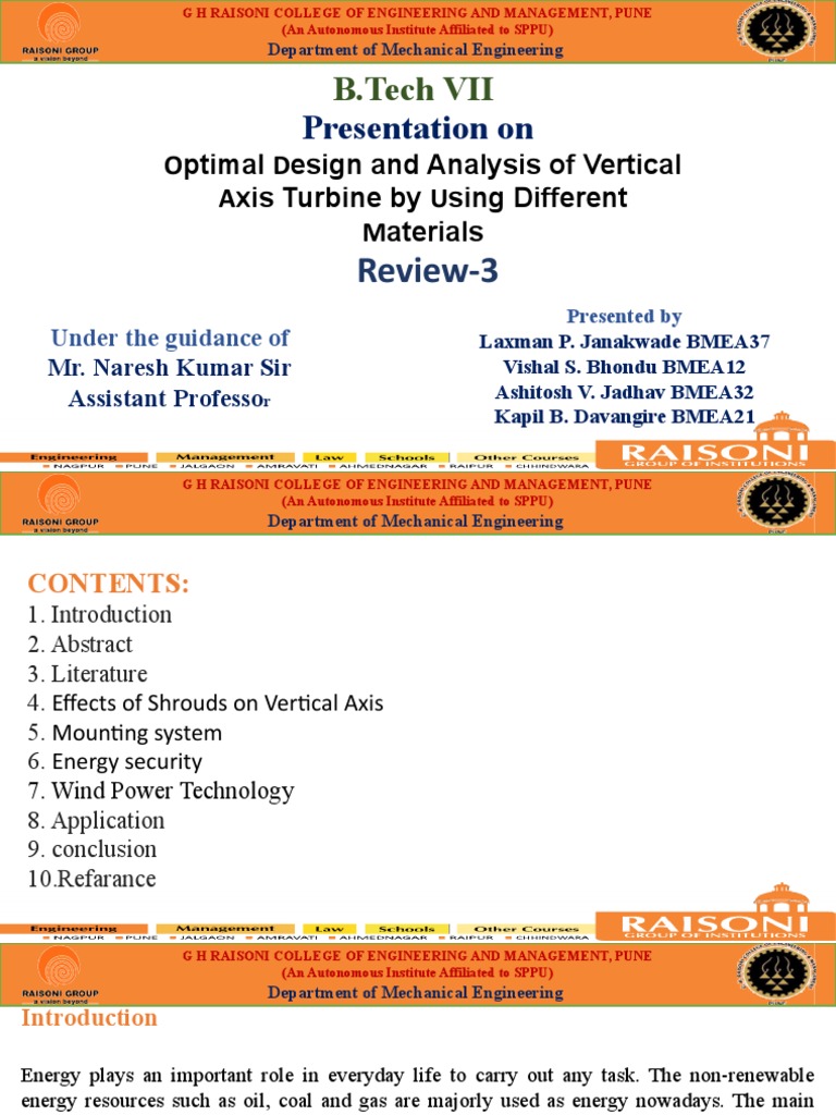 Optimal Design of Vertical Axis Turbines | PDF | Wind Turbine | Wind Power