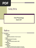 Saliva: Oral Physiology Dent 207