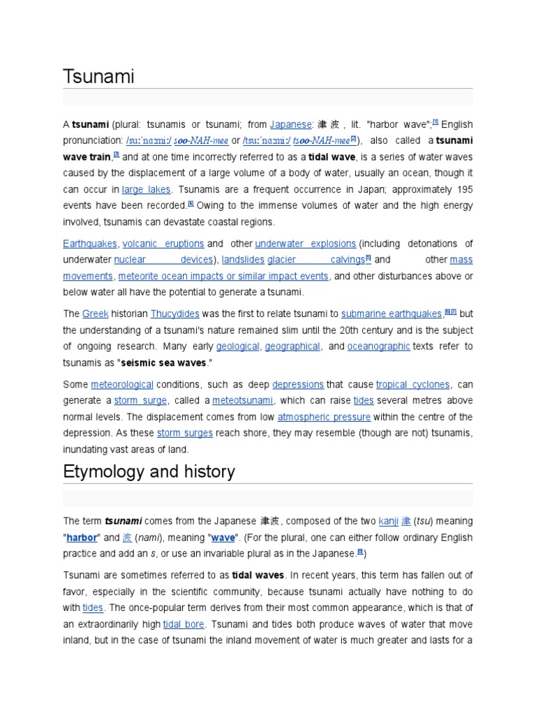 Tsunami etymology