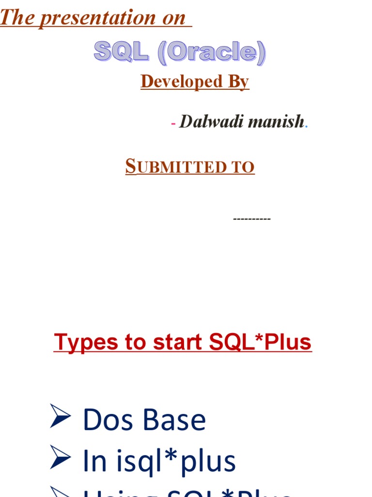 Types To Start SQL | PDF | User (Computing) | Data Management