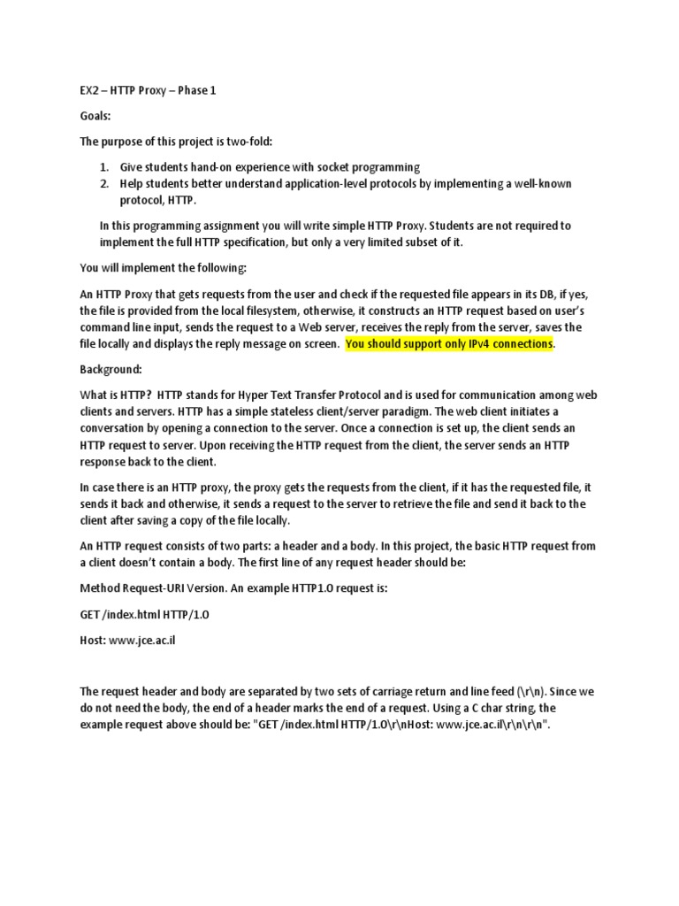 HTTP Proxy Implementation Guide | PDF | Hypertext Transfer Protocol ...