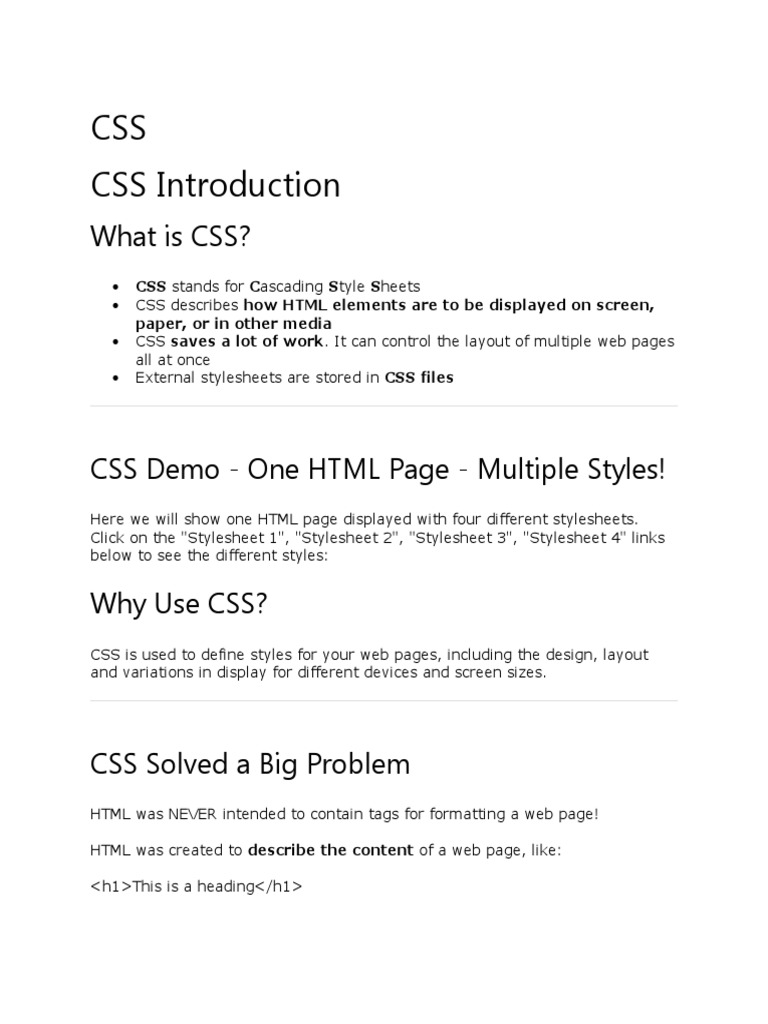 CSS1 | PDF | Html | Html Element