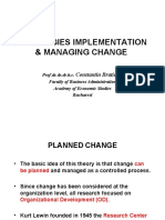 Strategies Implementation & Managing Change: Constantin Bratianu