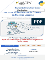Six Week-Total Handson Internship Program On Machine Learning