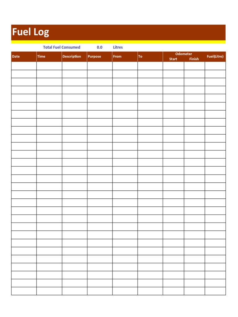 Fuel Consumption Log Template | PDF