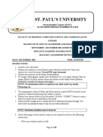 St. Paul'S University: Private Bag 00217 Limuru, KENYA Tel: 020-2020505/2020510/0728-669000/0736-424440