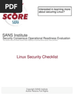 Linux Checklist