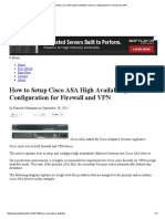 How To Setup Cisco ASA High Availability Failover Configuration For Firewall and VPN