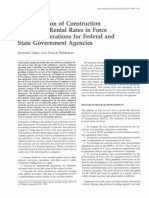 Determination of Construction Equipment Rental Rates in Force Account Operations For Federal and State Government Agencies