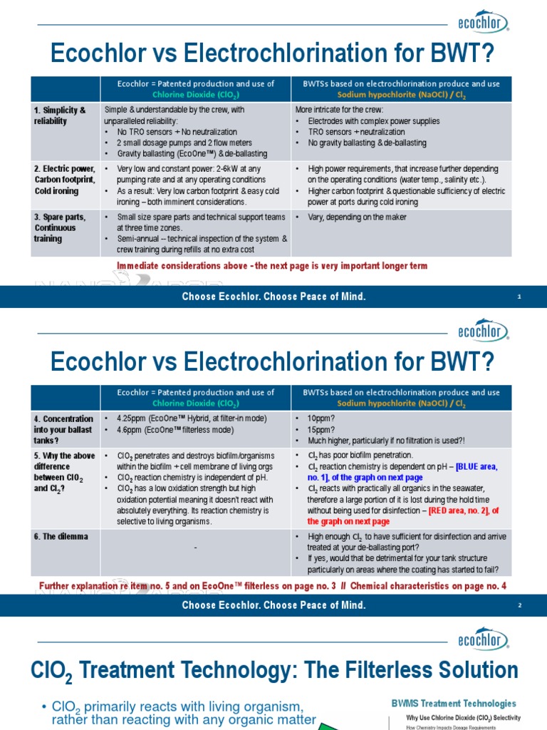 Chlorine Dioxide Vs Chlorine PDF Chlorine Chemical Compounds