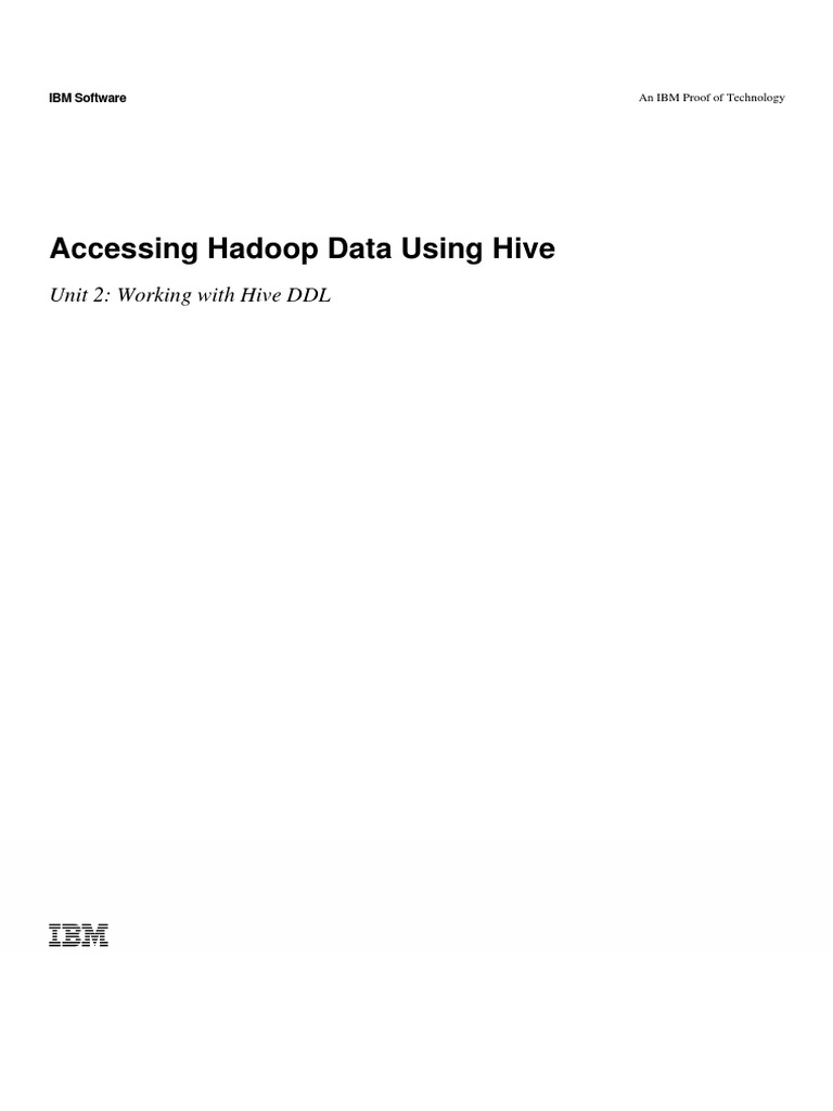 Accessing Hadoop Data Using Hive: Unit 2: Working With Hive DDL | PDF ...