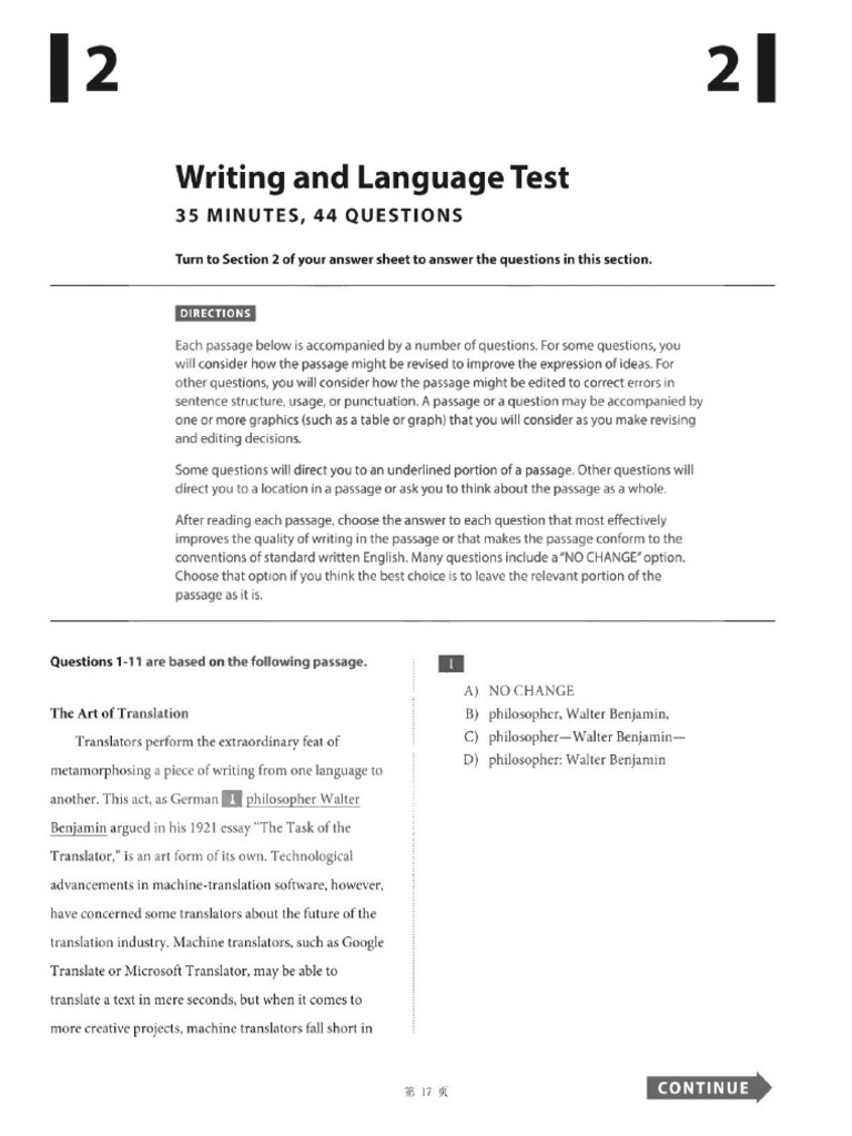 Writing Section Mock Test | PDF | Translations
