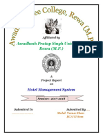 Awadhesh Pratap Singh University, Rewa (M.P.) : Hotel Management System