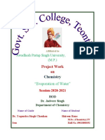 Project Work On: Awadhesh Pratap Singh University, Rewa (M.P.)