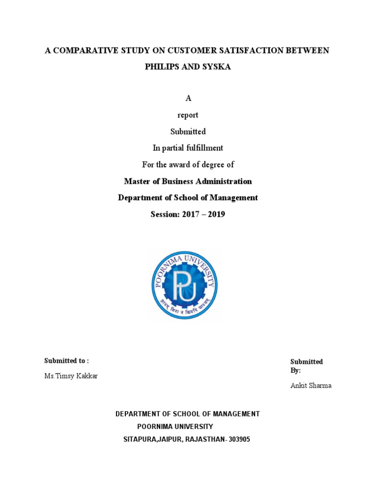 A Comparative Study On Customer Satisfaction Between Philips and Syska ...