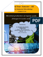 Microbial Production of Organic Acids (Vinegar & Lactic Acid) 20mic2506