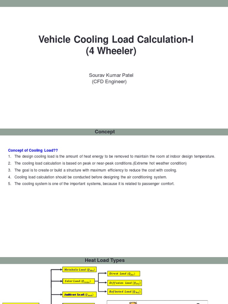 Vehicle Cooling Load Calculation Guide | PDF | Air Conditioning ...