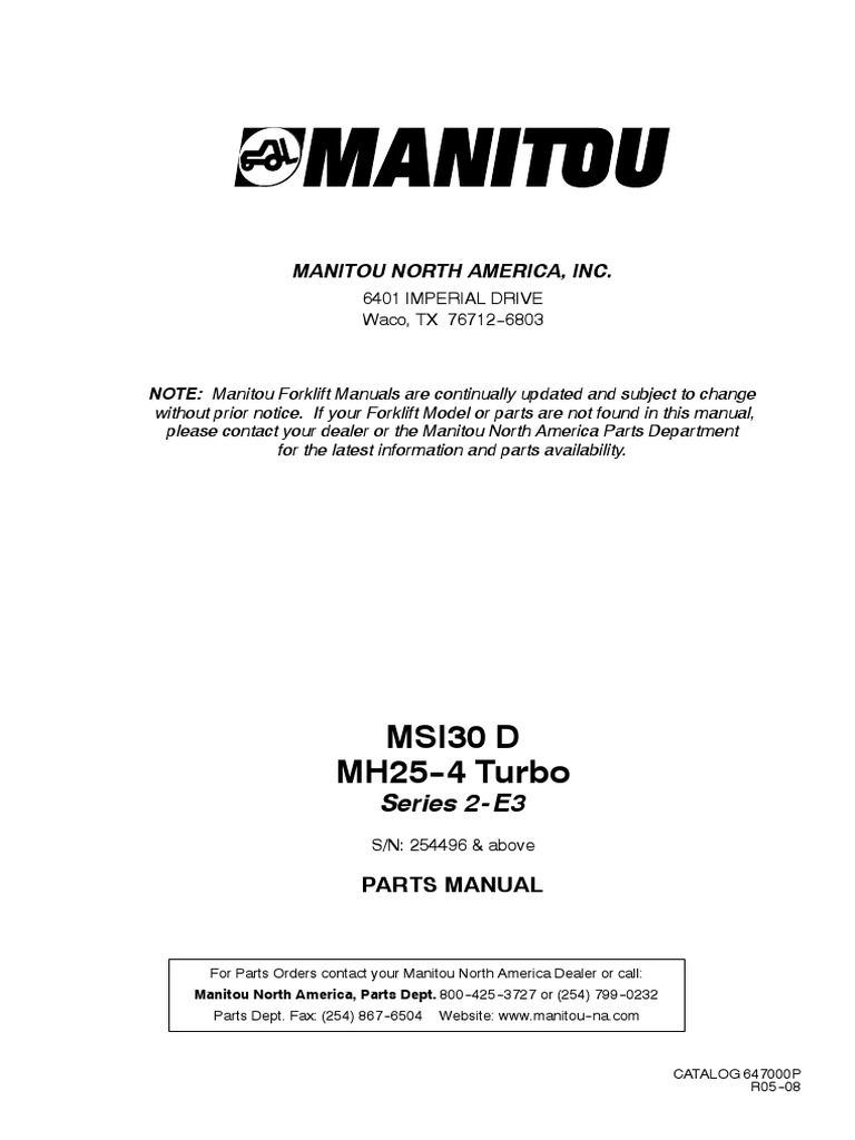 Msi30d, MH25 4 254496 | PDF | Equipment | Manufactured Goods