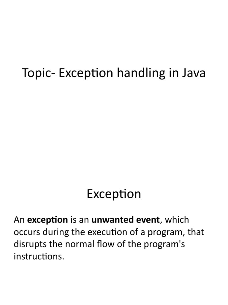 Exception Handling | PDF | Information Technology Management | Software ...