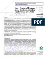 Past Behaviour, Financial Literacy and Investment Decision-Making Process of Individual Investors