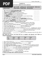 I. Use A Phrasal Verb From The List To Replace The Words Underlined